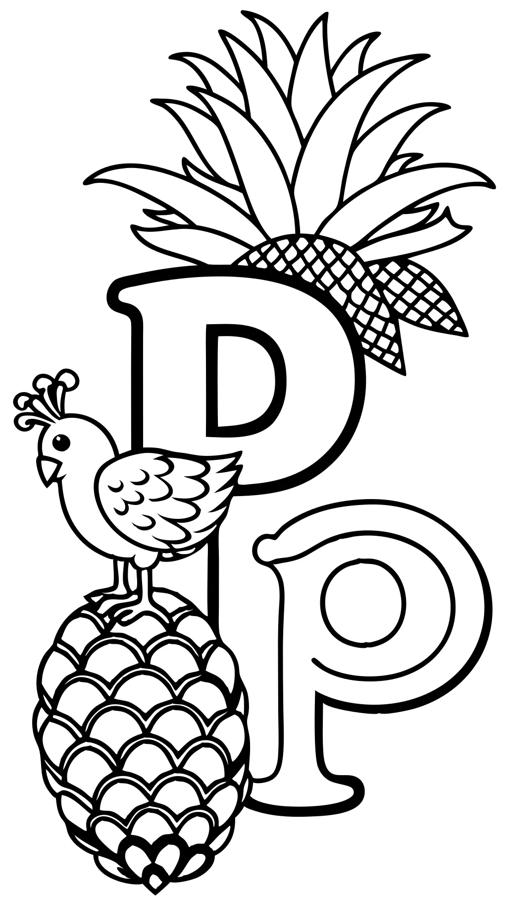 coloring pages for letter p